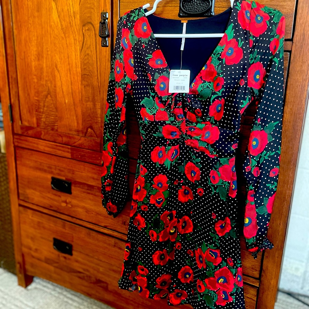 Free people long sleeve dress new with tag